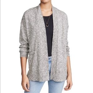 Madewell gray melange open cardigan with front pockets - size small